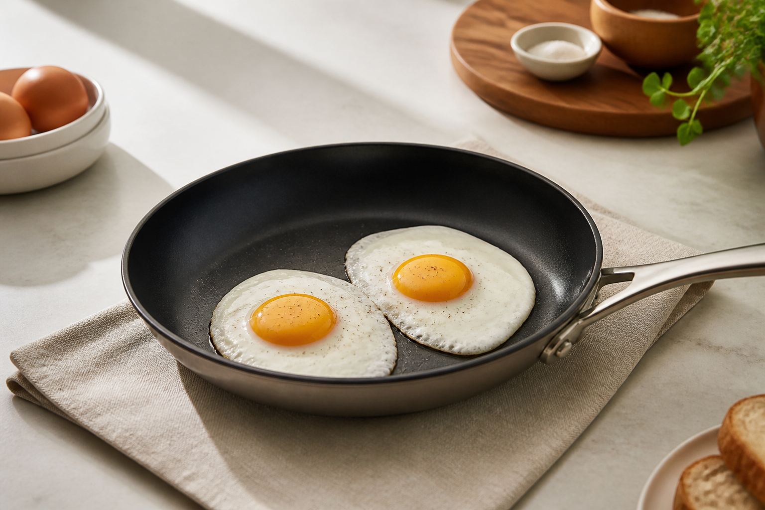 De beste pan voor eieren zonder aanbakken